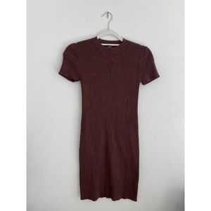 Brown knit mini dress